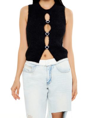 Rhinestone Heart Sweater Vest