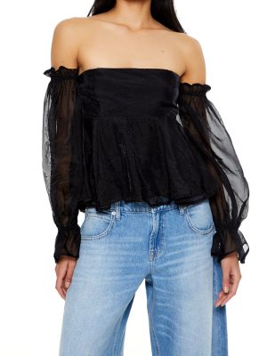 Chiffon Off-the-Shoulder Top