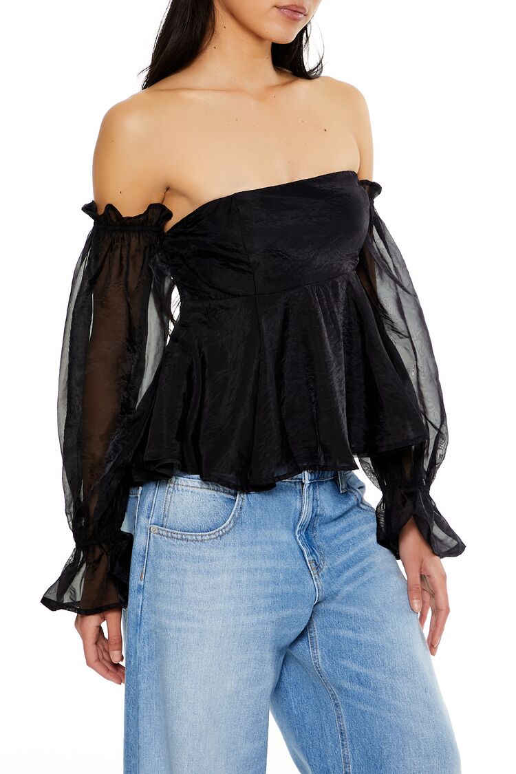 Chiffon Off-the-Shoulder Top - Image 4