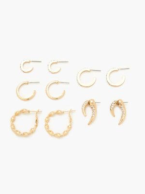 Rhinestone Hoop Earring Set