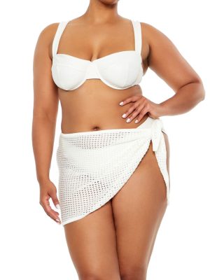 Plus Size Swim Cover-Up Mini Skirt
