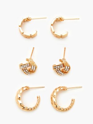 Twisted Stud & Hoop Earring Set
