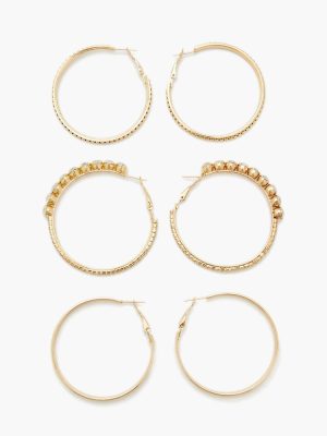 Etched Rhinestone Hoop Earrings