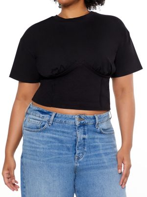 Plus Size Cropped Bustier Tee