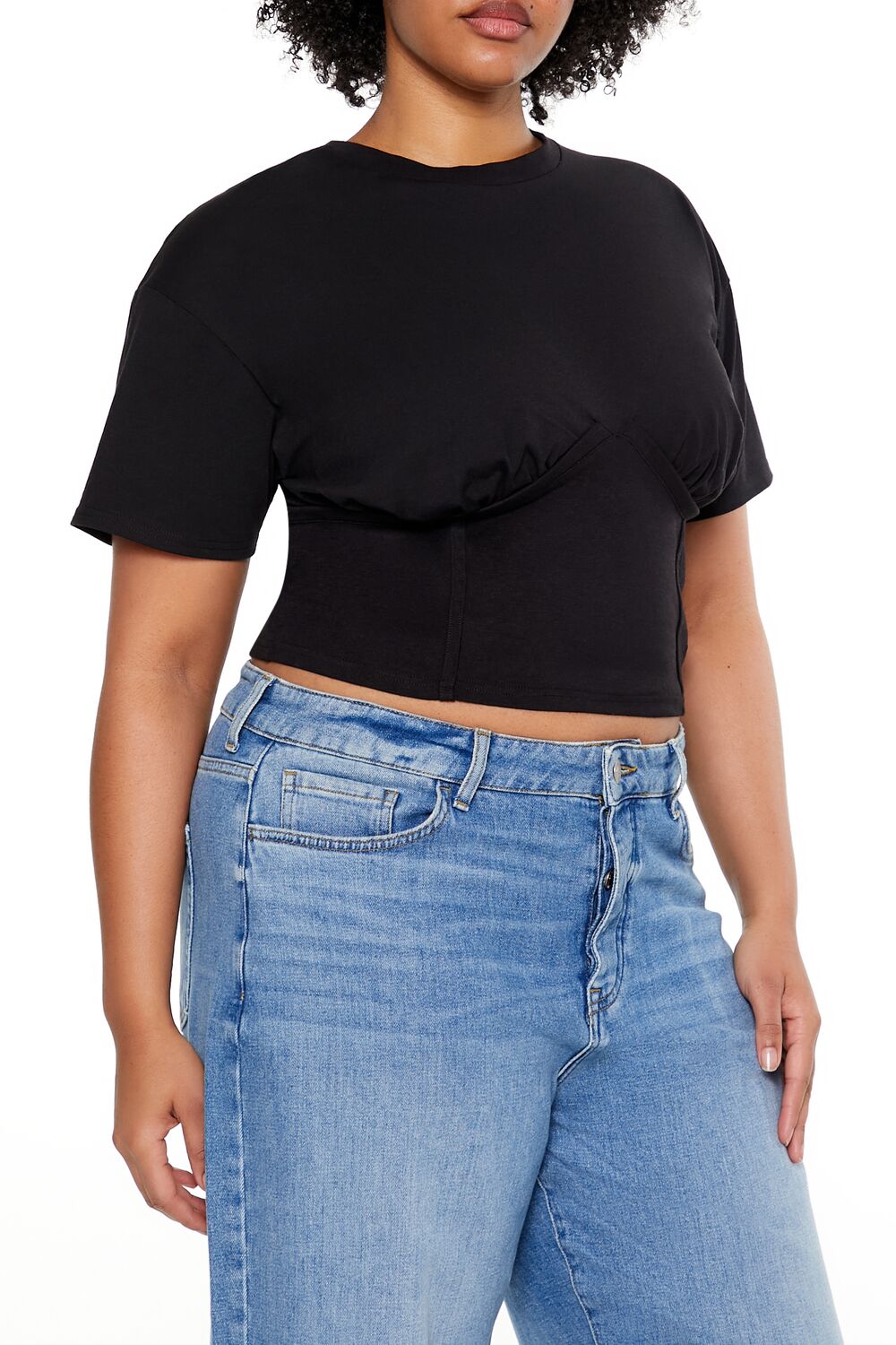 Plus Size Cropped Bustier Tee - Image 4