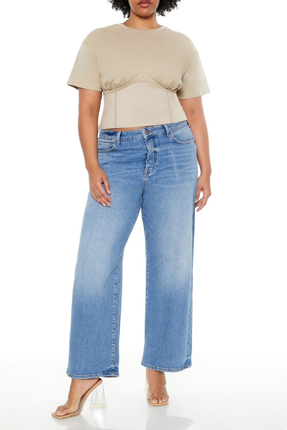 Plus Size Cropped Bustier Tee - Image 7