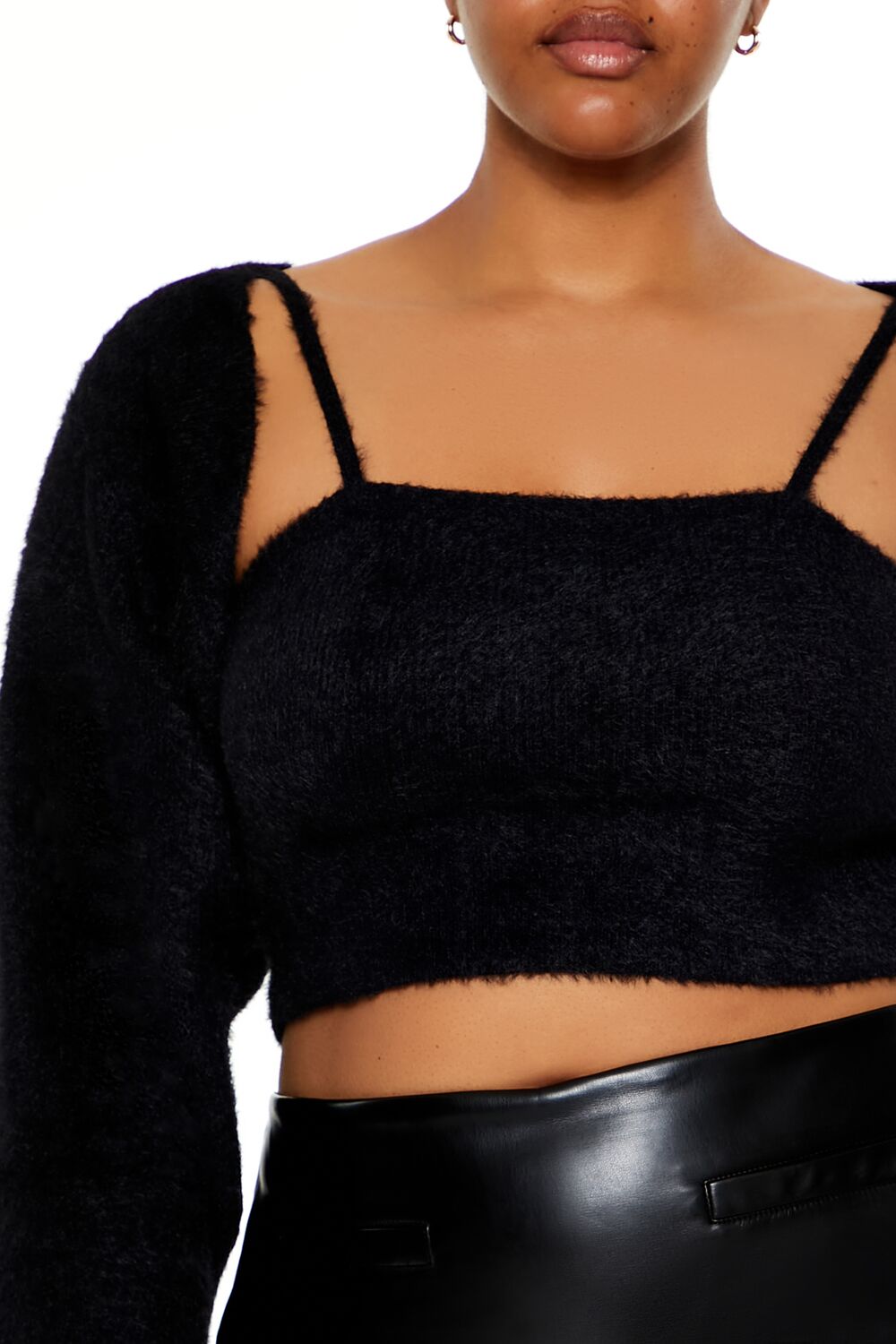 Plus Size Cardigan Shrug Sweater & Cami Set - Image 3