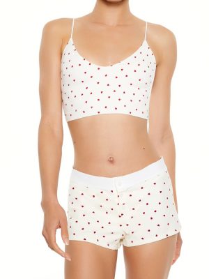 Seamless Heart Print Bralette