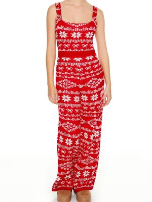 Fair Isle Sweater-Knit Jumpsuit