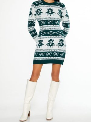 Fair Isle Mini Sweater Dress