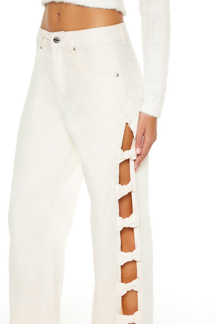 Bow Velvet Cutout Pants - Image 10