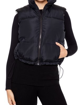 Toggle Drawstring Cropped Vest