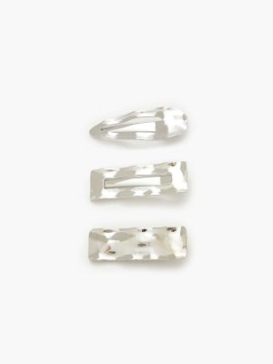 Hammered Geo Hair Clip Set