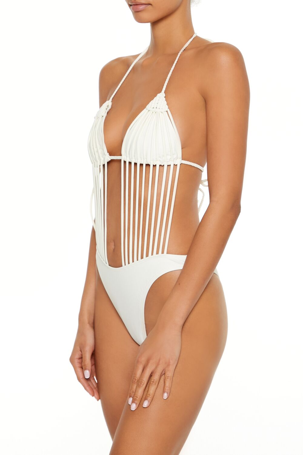Macrame Halter Monokini One-Piece Swimsuit - Image 2