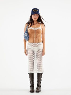 Floral Crochet Swim Cover-Up Midi Dress