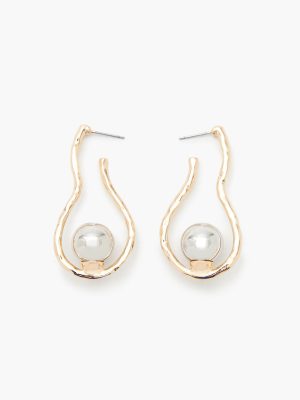 Faux Pearl Geo Drop Earrings
