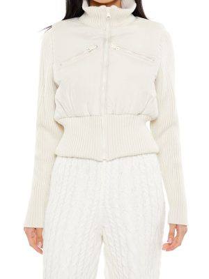 Ribbed Funnel Neck Jacket