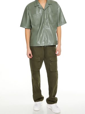 Mid-Rise Drawstring Cargo Pants