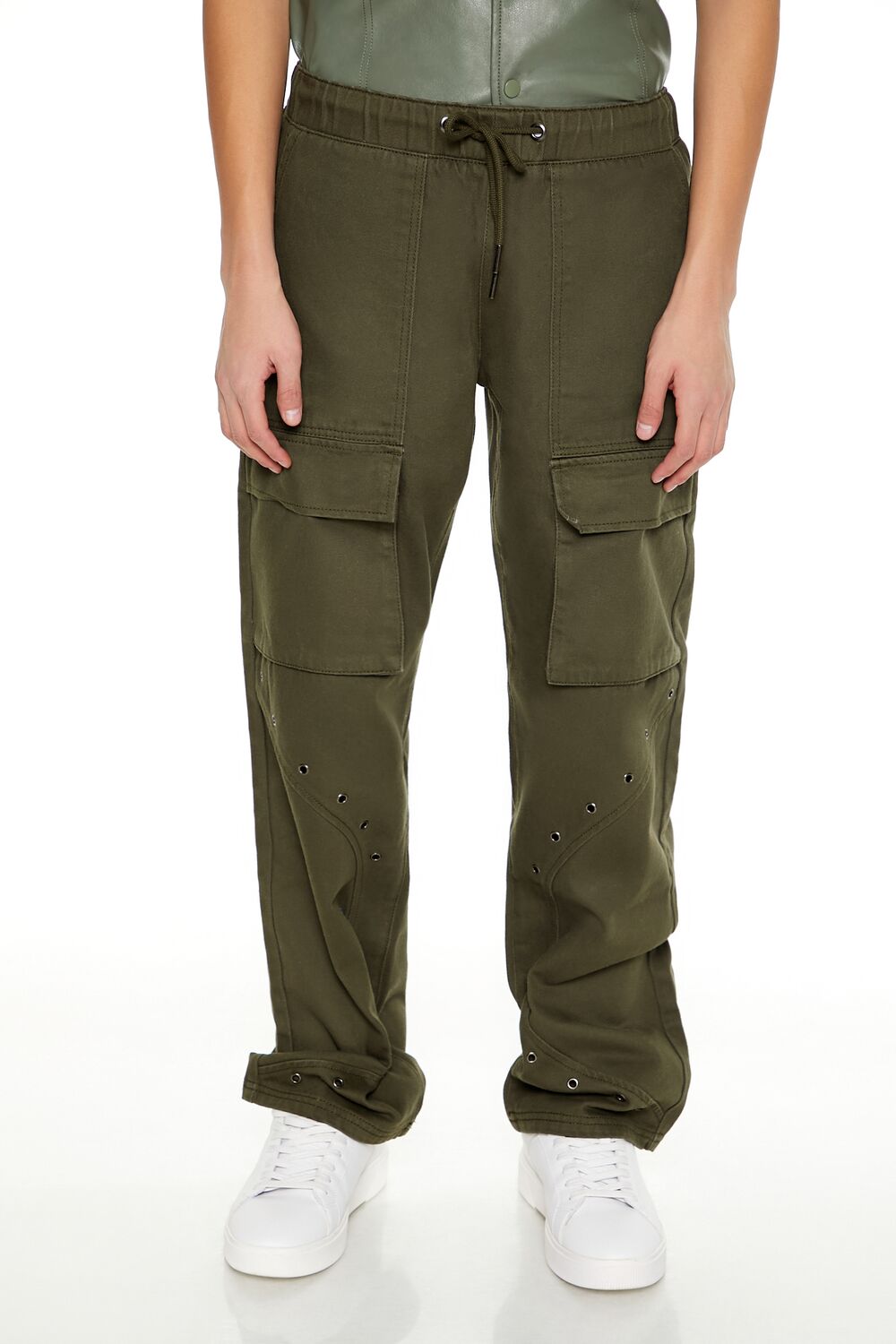 Mid-Rise Drawstring Cargo Pants - Image 2