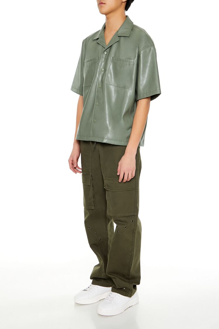 Mid-Rise Drawstring Cargo Pants - Image 3