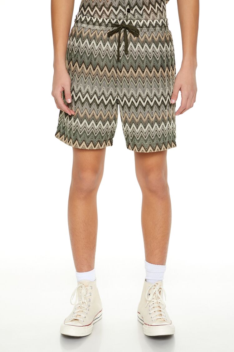 Multi Zigzag Drawstring Shorts - Image 2