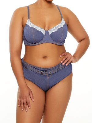 Plus Size Denim Underwire Bikini Top