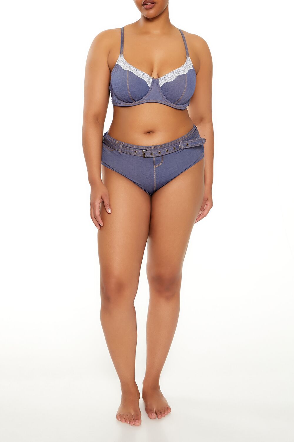 Plus Size Denim Underwire Bikini Top - Image 2