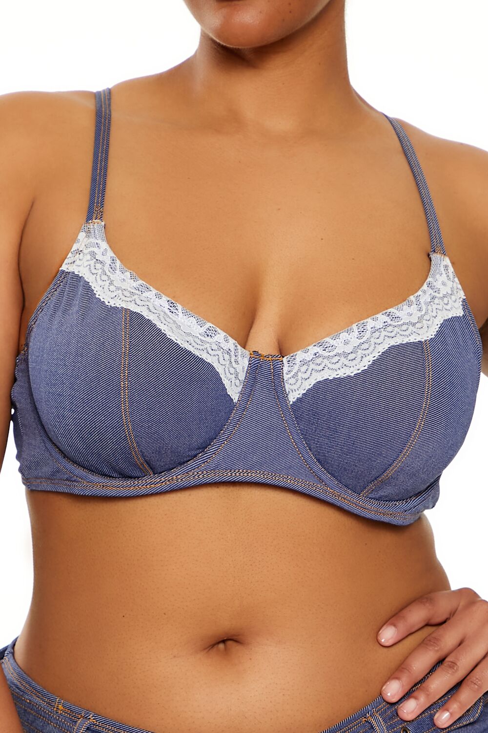 Plus Size Denim Underwire Bikini Top - Image 3