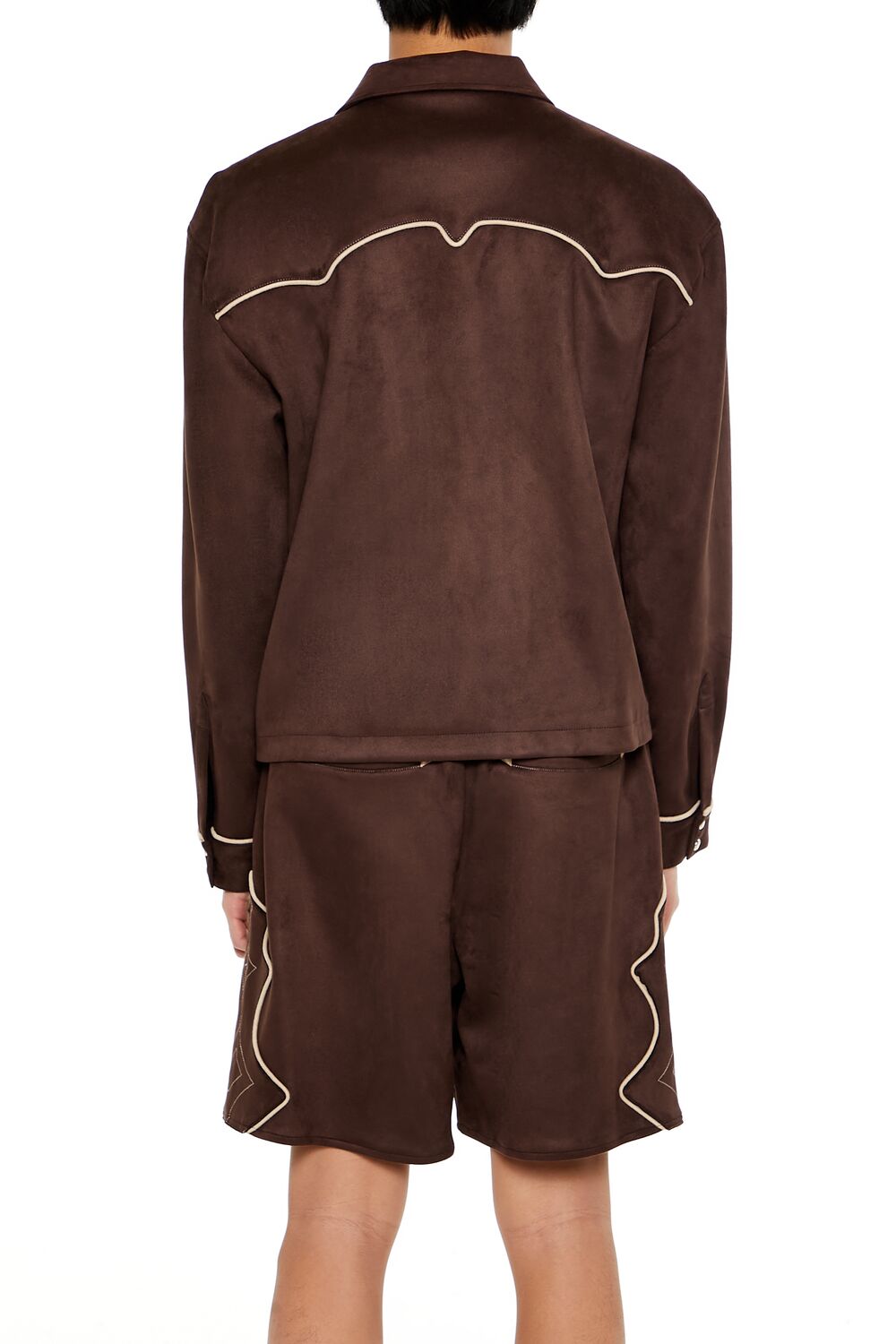 Geo Faux Suede Trucker Jacket - Image 5