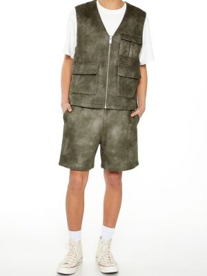 Oil Wash Faux Suede Shorts