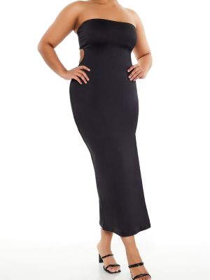 Plus Size Cutout Maxi Tube Dress