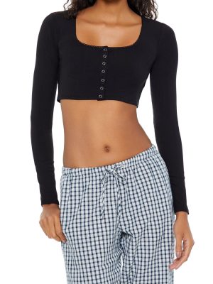 Picot-Trim Crop Top