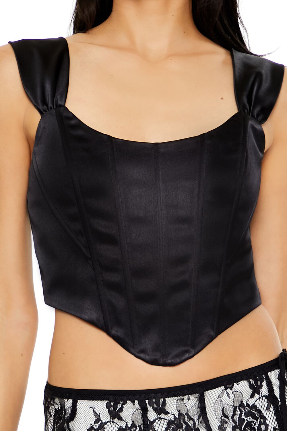 Corset Satin Crop Top - Image 3
