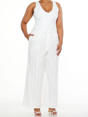 Plus Size Striped Wide-Leg Pants