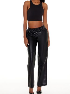 Faux Leather High-Rise Pants