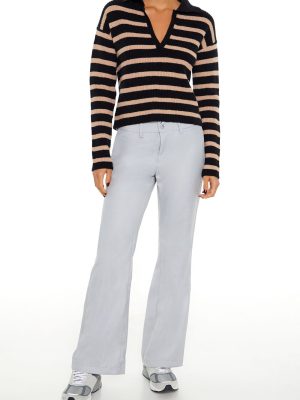 Low-Rise Straight Trouser Pants