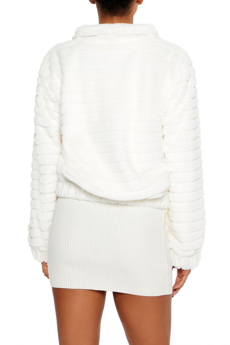 Quilted Faux Fur Bomber Jacket - Image 5