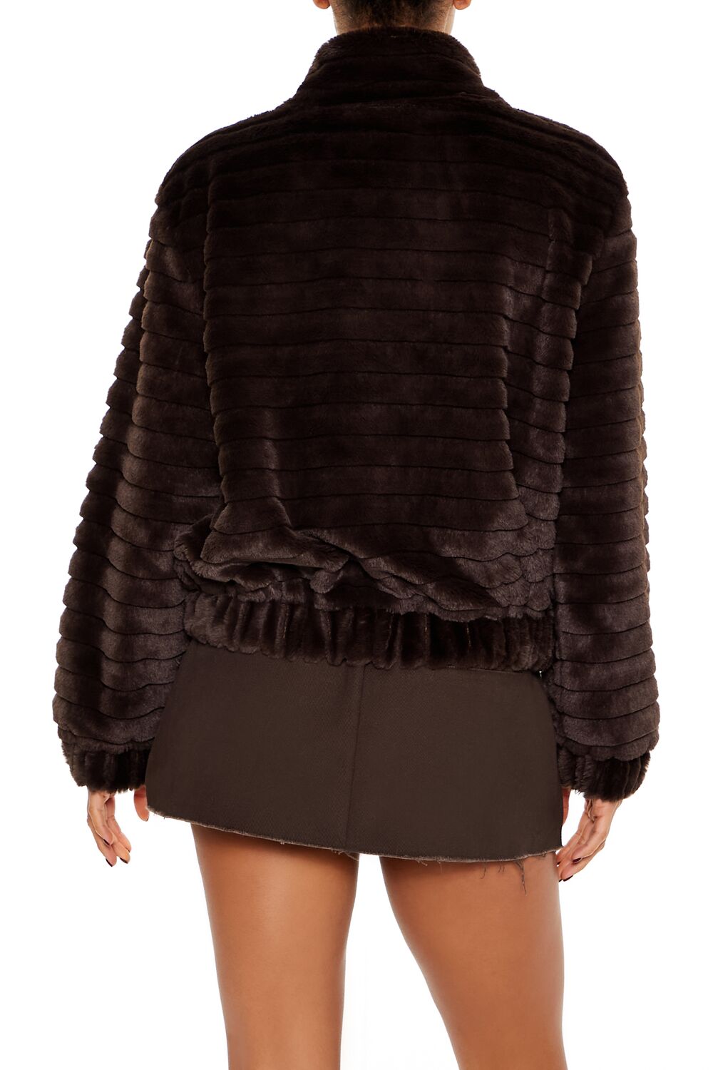 Quilted Faux Fur Bomber Jacket - Image 10