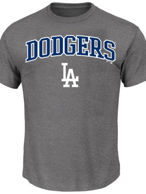Mens Big And Tall Team Logo Short Sleeve Arch Logo Tee Shirt - Los Angeles Dodgers