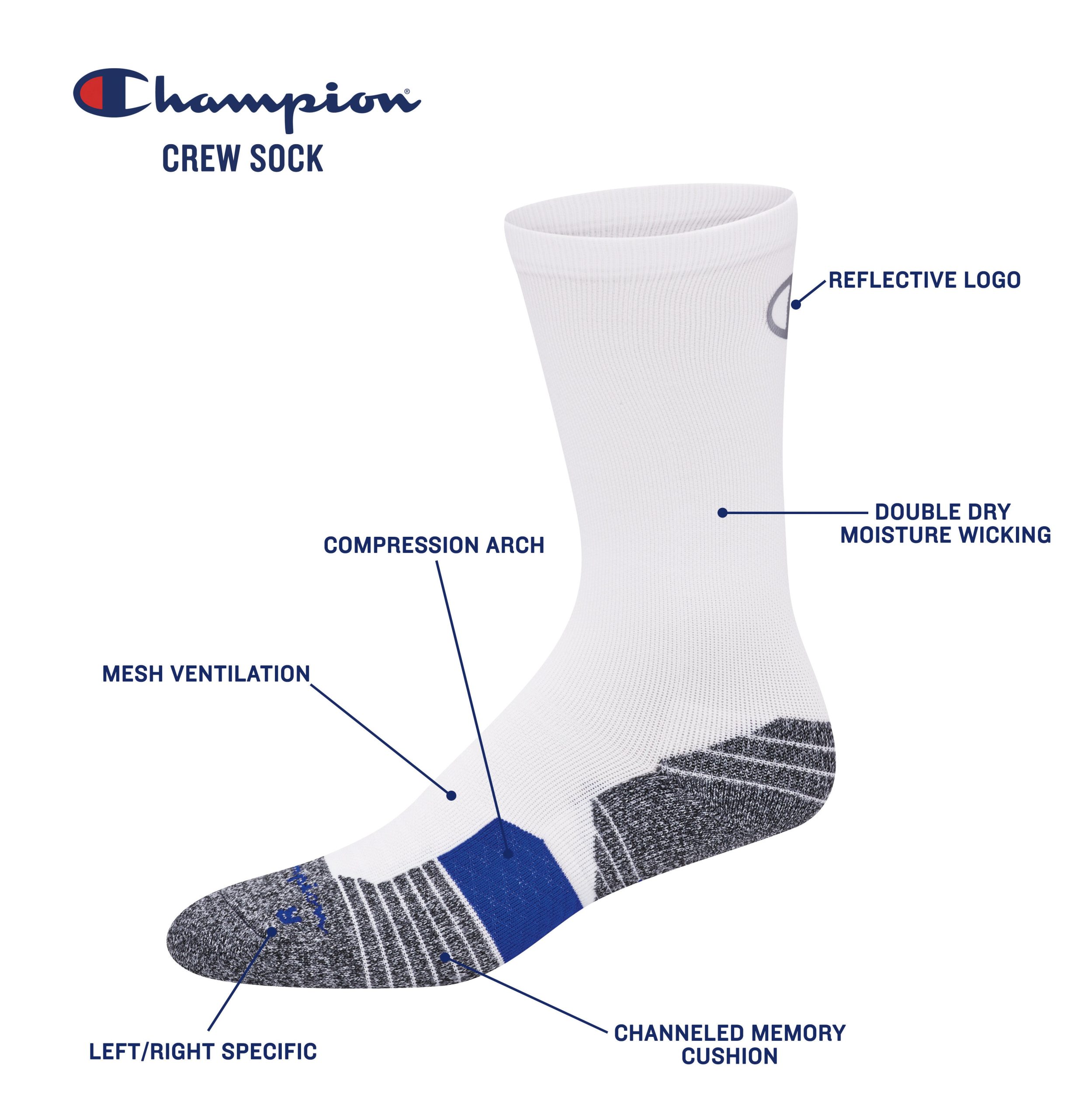 Champion Men's Crew 3 Pack Socks - Image 2