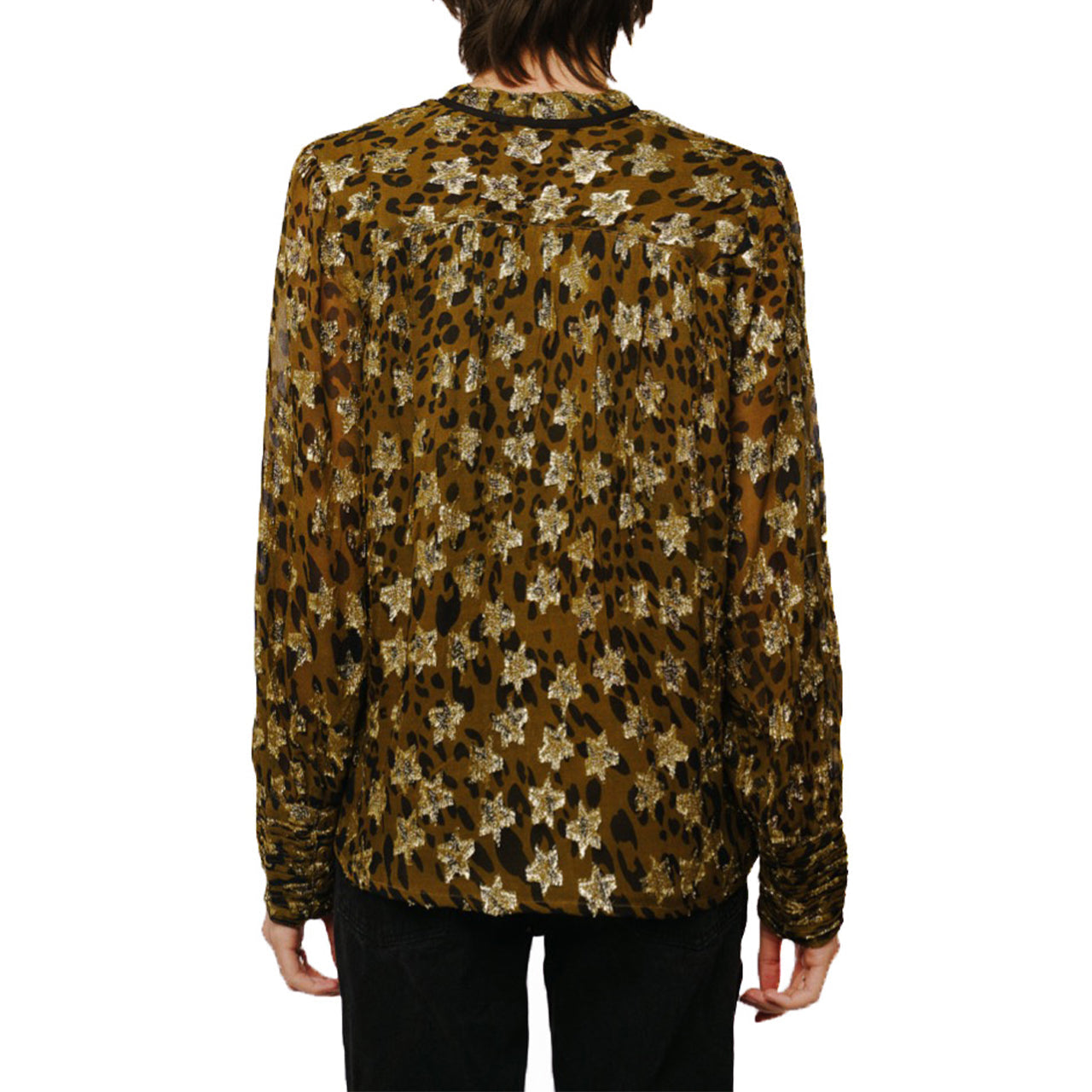 Rosalie Shirred Effect Cuff Sleeve Top - Image 3