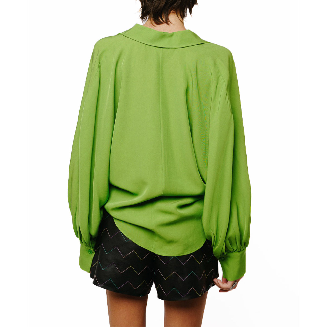 Amira Oversized Button Down Satin Top - Image 4