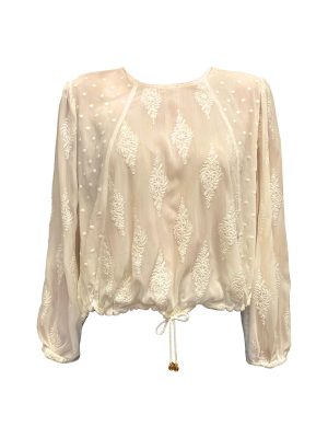 Tomlin Mix Media Embroidery Popover Top