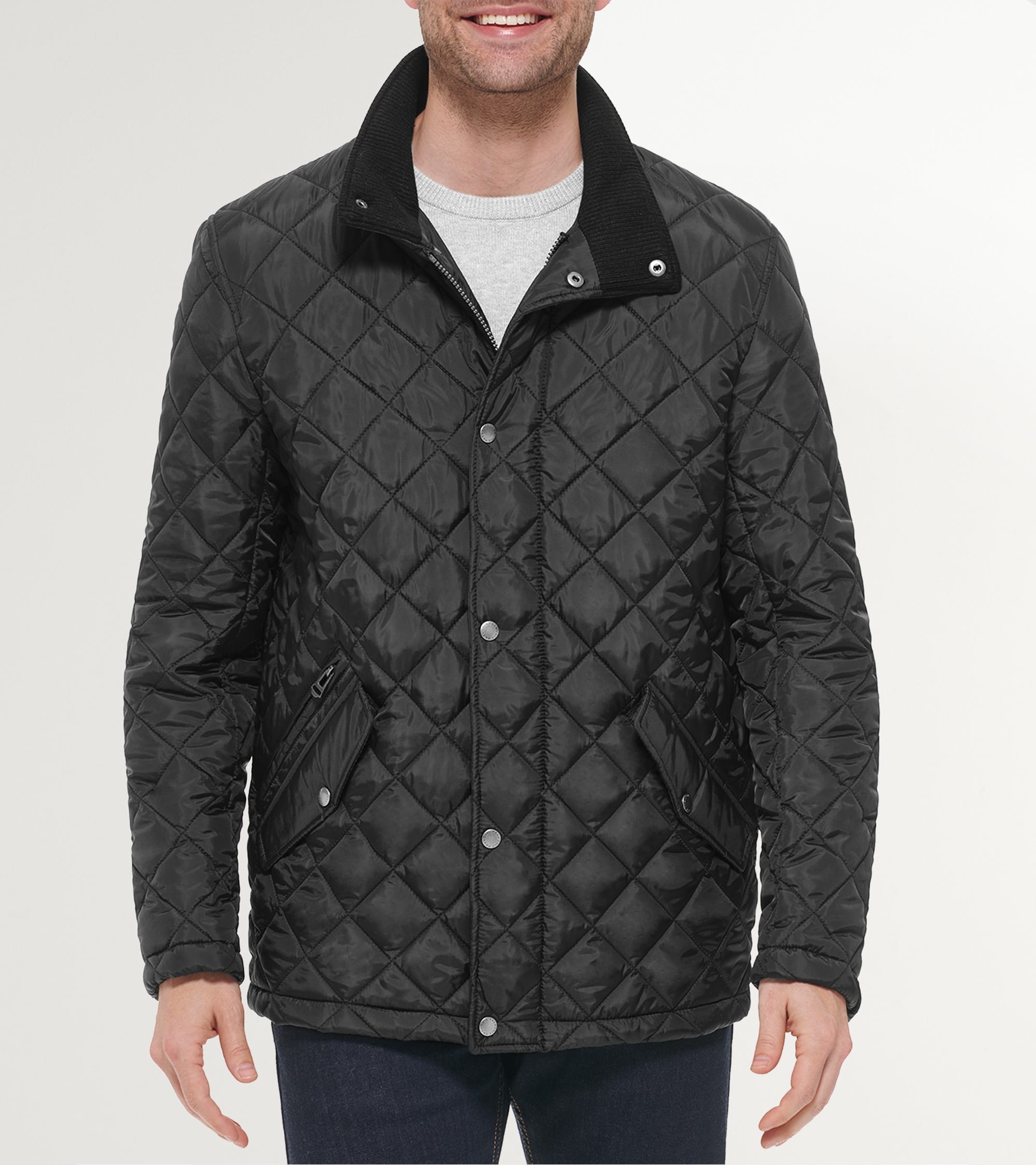 Mens Quilted Barn Coat Black - Image 3