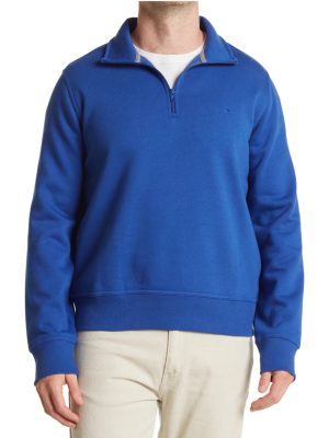 Quarter Zip Luxe Fleece Pullover Indigo Blue