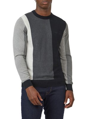 Vertical Stripe Crew Neck Jumper