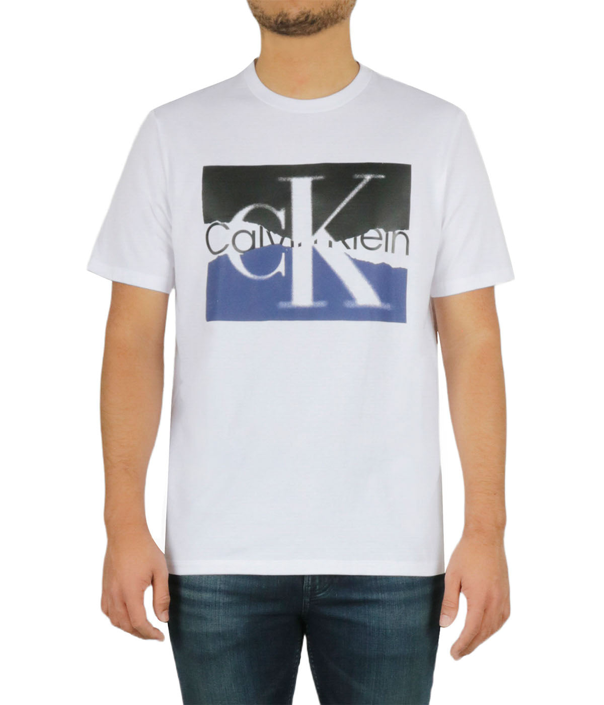 Short Sleeves Torn Logo Crew Tee