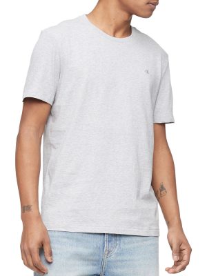 Short Sleeves Smooth Cotton Solid Crewneck Tee