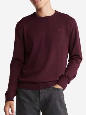 Long Sleeve Solid Extrafine Merino Crew 14Gg Red