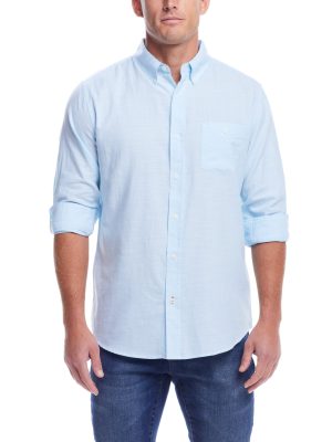 Weatherproof Vintage Men's L/S Solid Cotton Twill Shirt